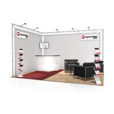 Stand de exposição FD 22, 4000 mm x 2500 mm x 3000 mm (L x A x P)